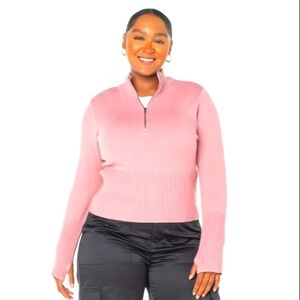 Celebrity Pink Women's and Women's Plus Mock Neck Zip-up Sweater~Size XXXL~NWT